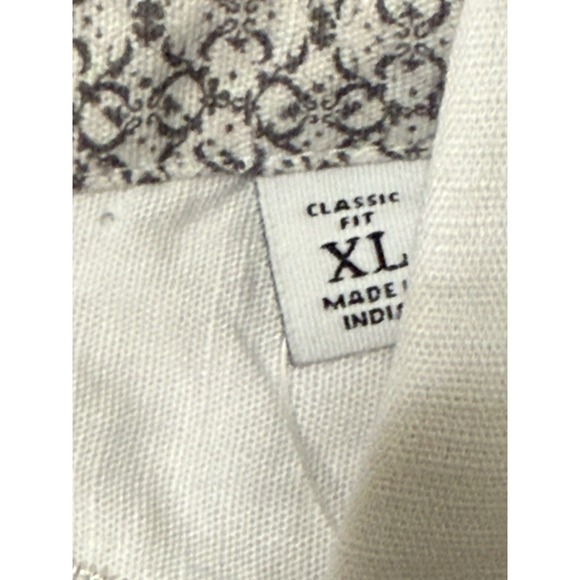NWT Robert Graham XL White Linen Blend Classic Fit Borsi Short Sleeve Shirt - Picture 5 of 11